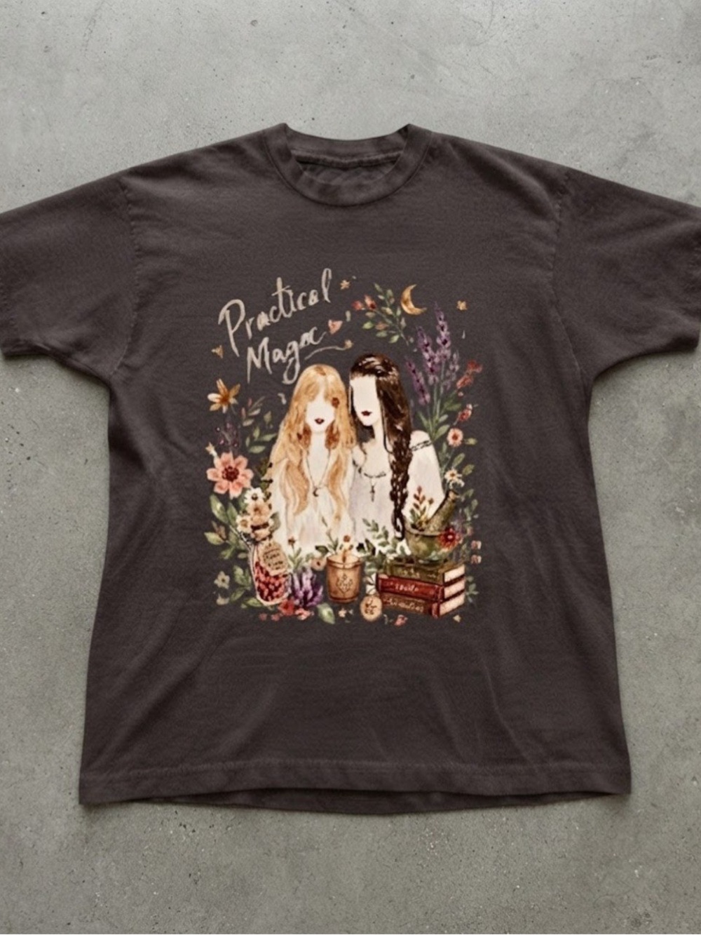 Magic Sisters Dark Brown Gildan T-Shirt Graphic Tee
